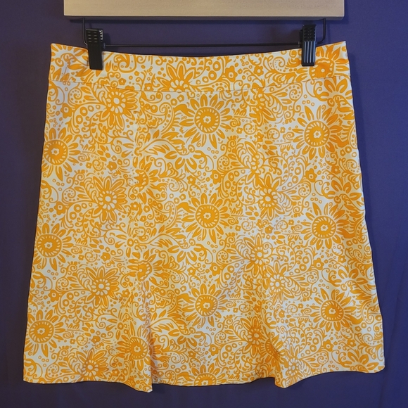 Orange Floral Rip Skirt Wrap Mini Skirt. Size S - Picture 5 of 8